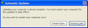 Windows Automatic Updates restart popup